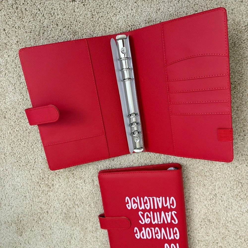 RED 100 Money Savings Challenge A5 Money Binder Book Money Budget Book Budget